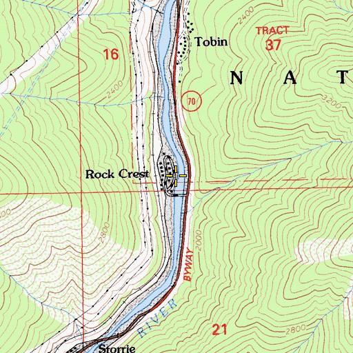 Topographic Map of Rock Creek Camp, CA