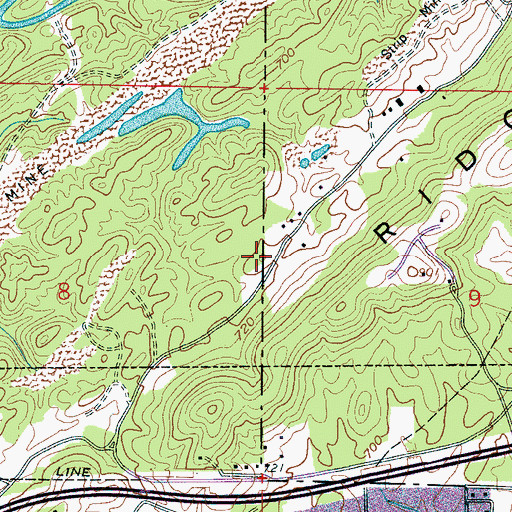 Topographic Map of McBreers Slope Mine, AL