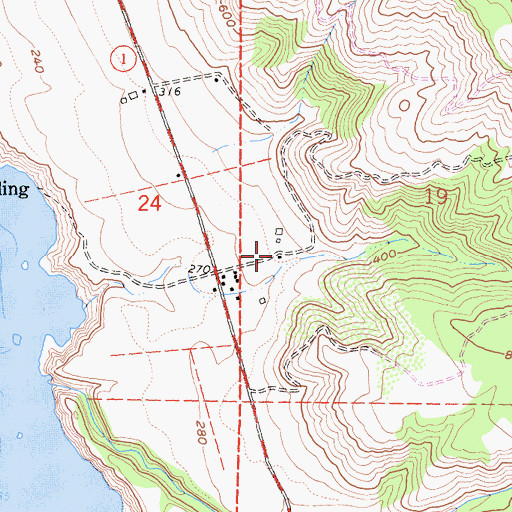 Topographic Map of Christiansen Ranch, CA