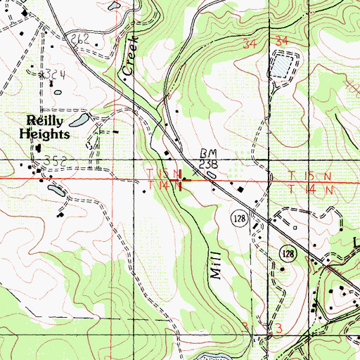 Topographic Map of Reilly Heights Guest Ranch, CA