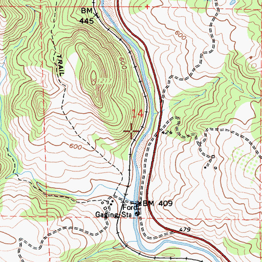 Topographic Map of Thorn Siding (historical), CA