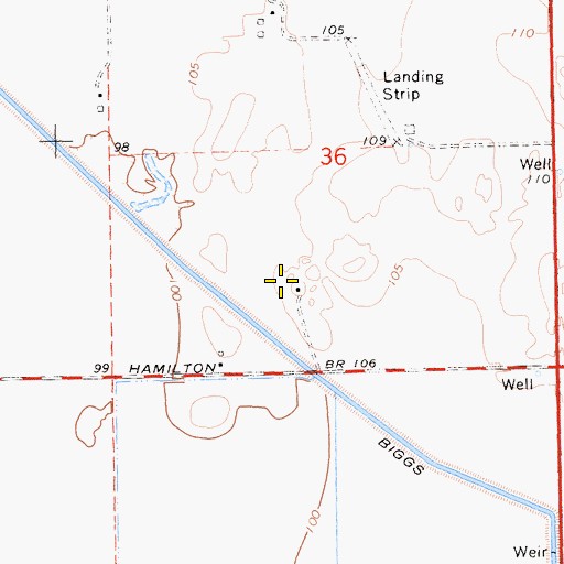 Topographic Map of Jones/Ag-Viation Airport, CA