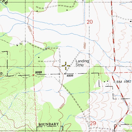 Topographic Map of Totem Pole Ranch Airport, CA