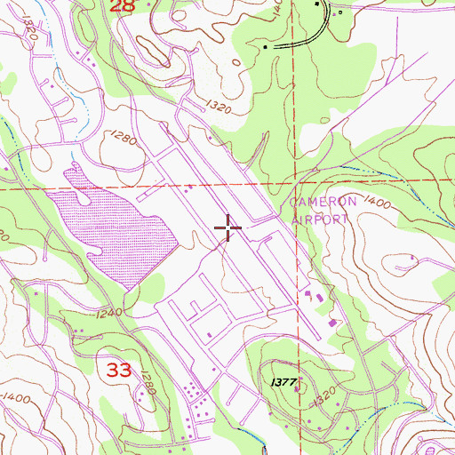 Topographic Map of Cameron Airpark, CA