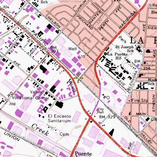 Topographic Map of City of Industry Civic Financial Center Heliport, CA