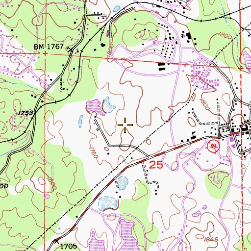 Topographic Map of PG and E-Placerville Service Center Heliport, CA