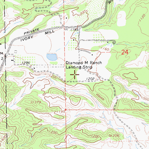 Topographic Map of Diamond M Ranch Airport, CA