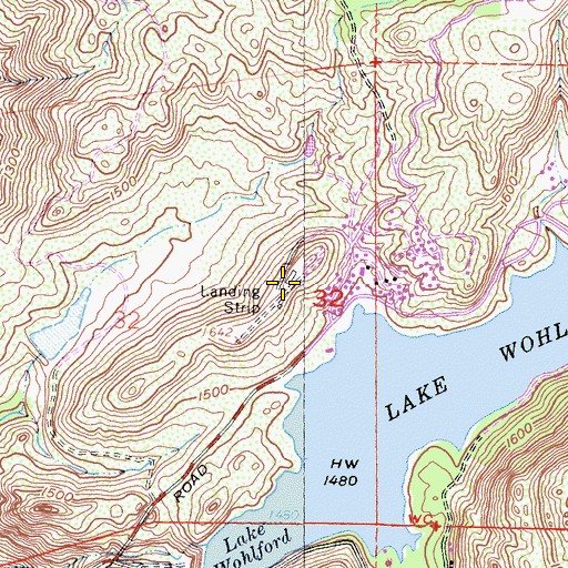 Topographic Map of Lake Wohlford Resort Airport, CA