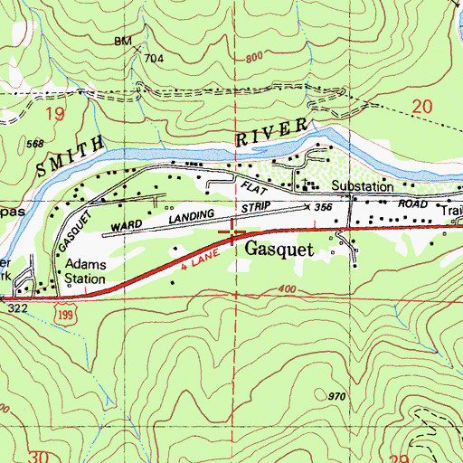 Topographic Map of Ward Field, CA