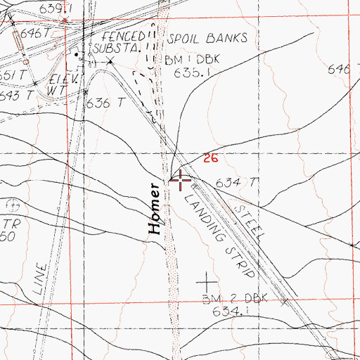 Topographic Map of Camino Airstrip, CA
