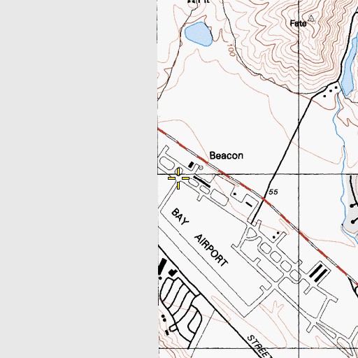 Topographic Map of Half Moon Bay Airport, CA