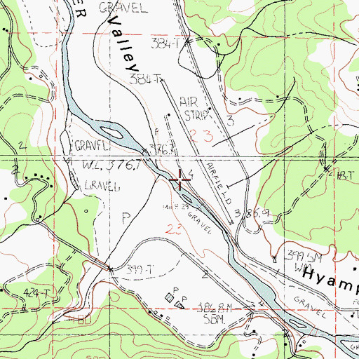 Topographic Map of Hyampom Airport, CA