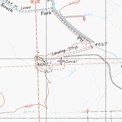 Topographic Map of Likely Airport, CA