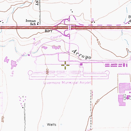Topographic Map of Livermore Municipal Airport, CA