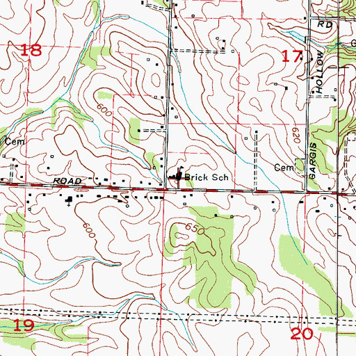 Topographic Map of Brick Elementary School, AL