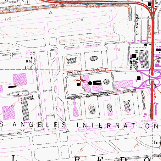 Topographic Map of Los Angeles International Airport, CA