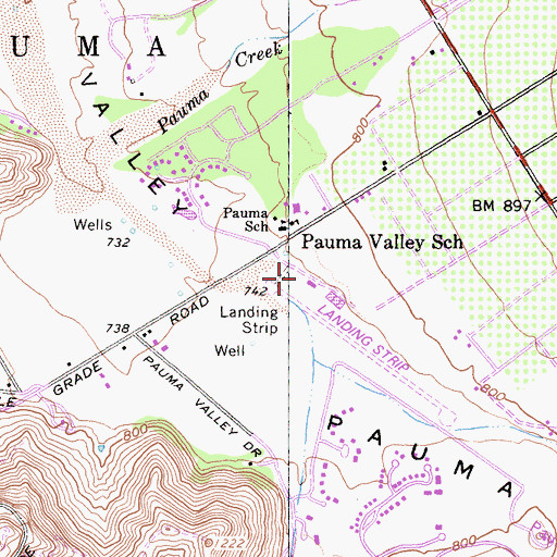 Topographic Map of Pauma Valley Air Park, CA