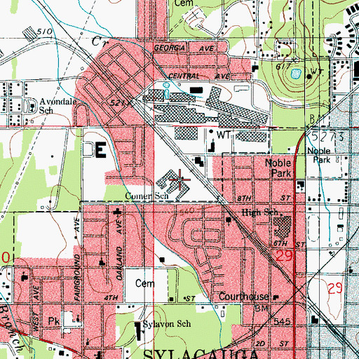 Topographic Map of Comer Elementary School, AL