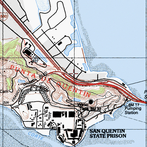Topographic Map of San Rafel Heliport, CA
