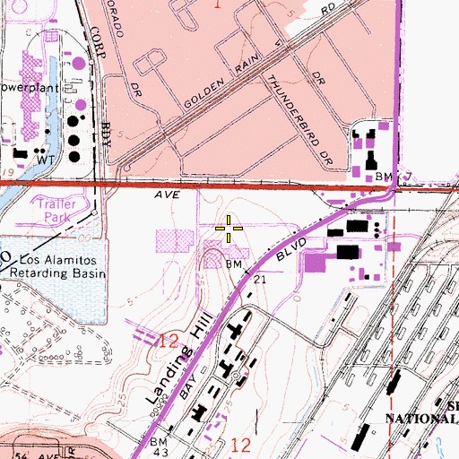 Topographic Map of Rockwell Facility Heliport, CA