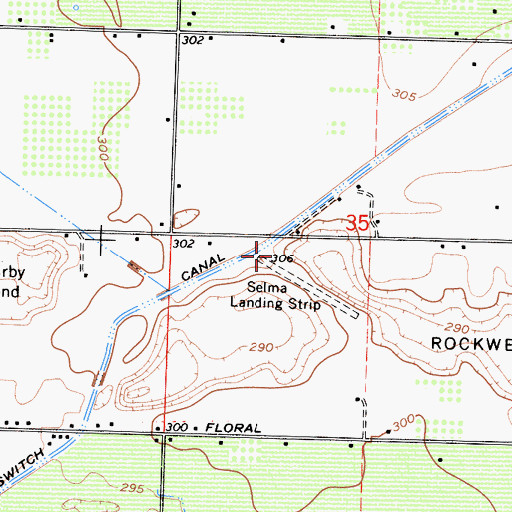 Topographic Map of Selma Airport, CA