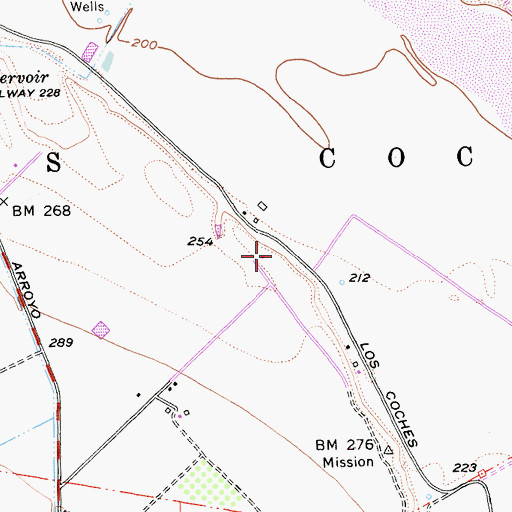 Topographic Map of Clark Ranch Airport, CA