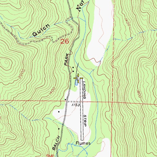 Topographic Map of Sequoia Ranch Airport, CA