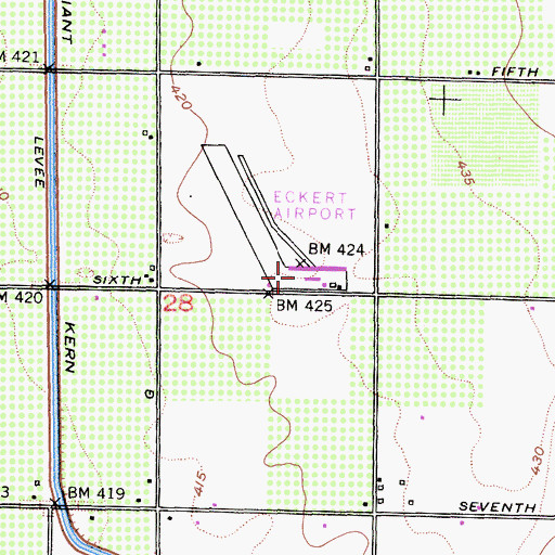 Topographic Map of Eckert Field, CA