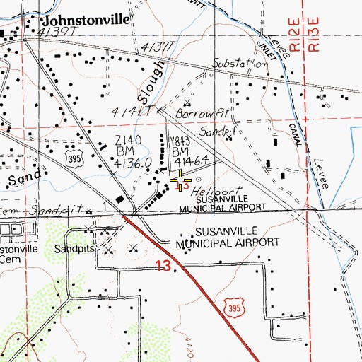 Topographic Map of Susanville Municipal Airport, CA