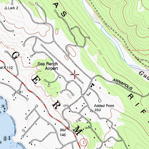 Topographic Map of The Sea Ranch Airport, CA