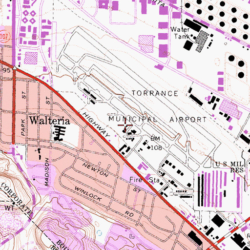 Topographic Map of Zamperini Field, CA