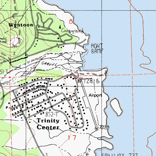 Topographic Map of Trinity Center Airport, CA