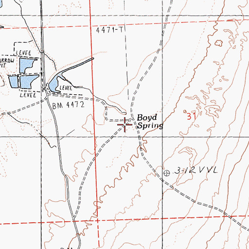 Topographic Map of Boyd Spring, CA