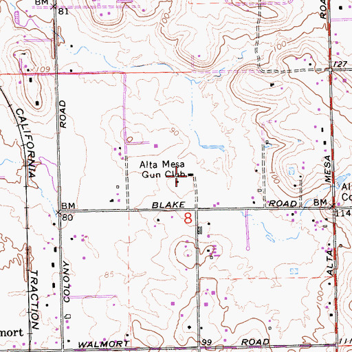 Topographic Map of Alta Mesa Gun Club, CA