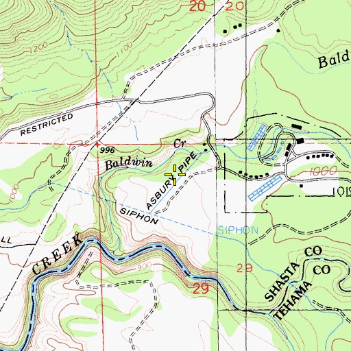 Topographic Map of Asbury Pipe, CA