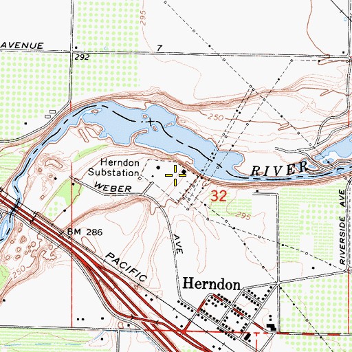 Topographic Map of Herndon Substation, CA