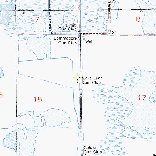Topographic Map of Lake Land Gun Club, CA