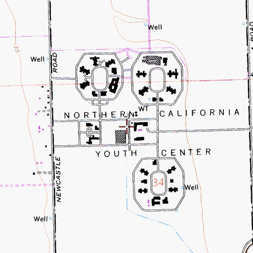 Topographic Map of Northern California Youth Center, CA