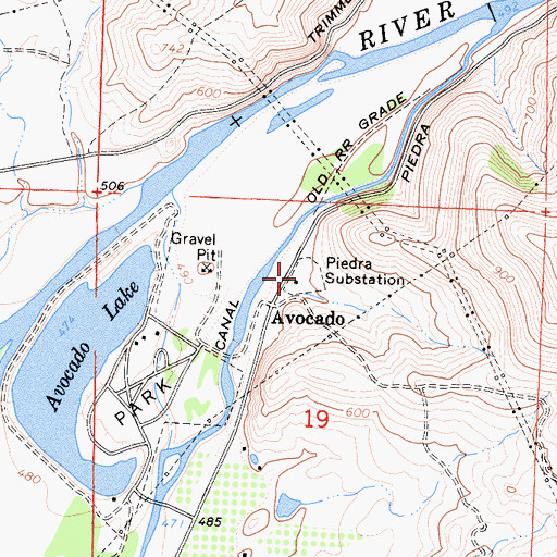 Topographic Map of Piedra Substation, CA
