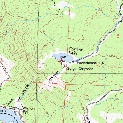Topographic Map of Powerhouse Number One A, CA