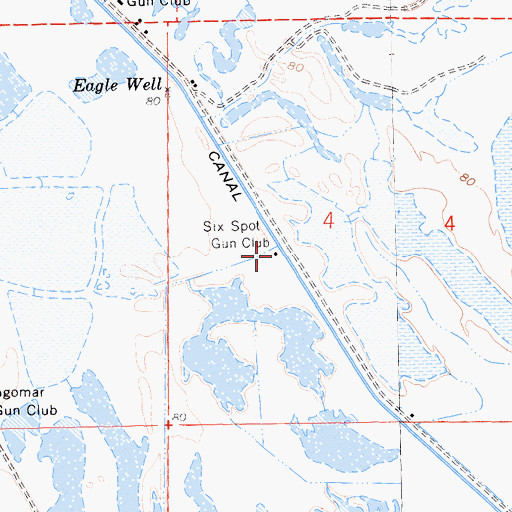 Topographic Map of Six Spot Gun Club, CA