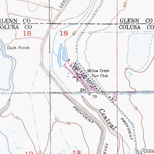 Topographic Map of Willow Creek Gun Club, CA
