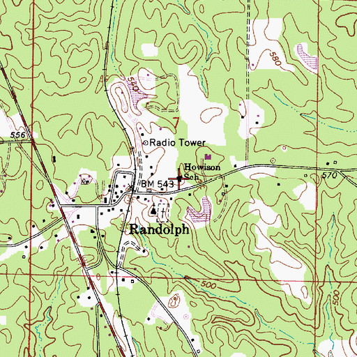 Topographic Map of Allen P Howison Elementary School, AL