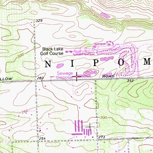 Topographic Map of Black Lake Golf Course, CA