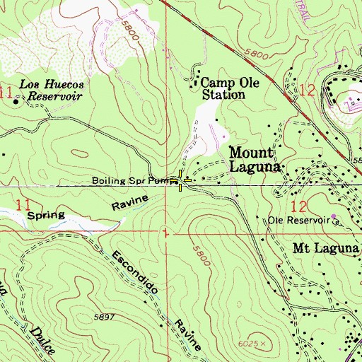 Topographic Map of Boiling Spring Pump, CA