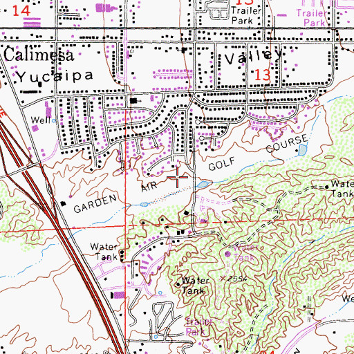 Topographic Map of Garden Air Golf Course, CA