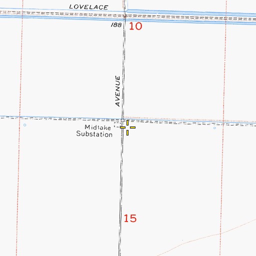 Topographic Map of Midlake Substation, CA