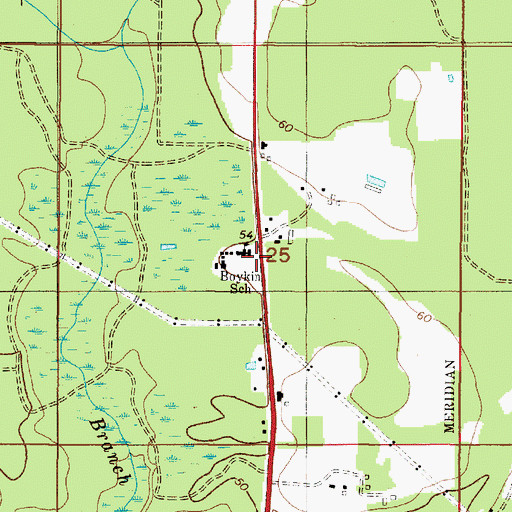 Topographic Map of Frank W Boykin Elementary School, AL