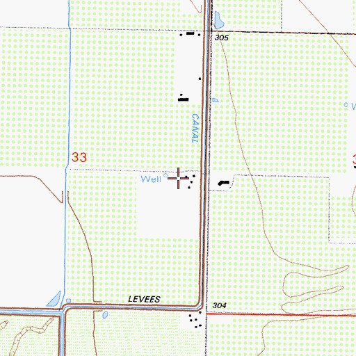 Topographic Map of Rancho Del Los Patos Duck Club, CA