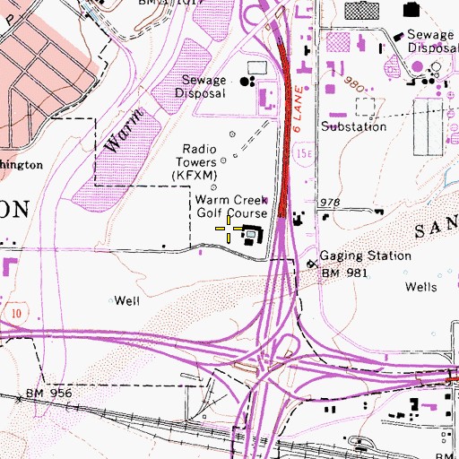 Topographic Map of Warm Creek Golf Course (historical), CA